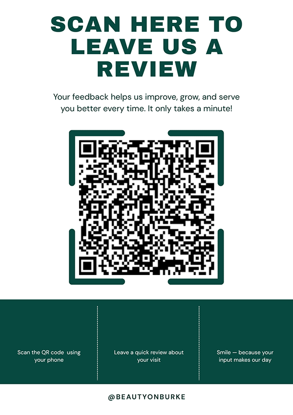 Green and Cream Minimalist QR Code Feedback Review A5 1